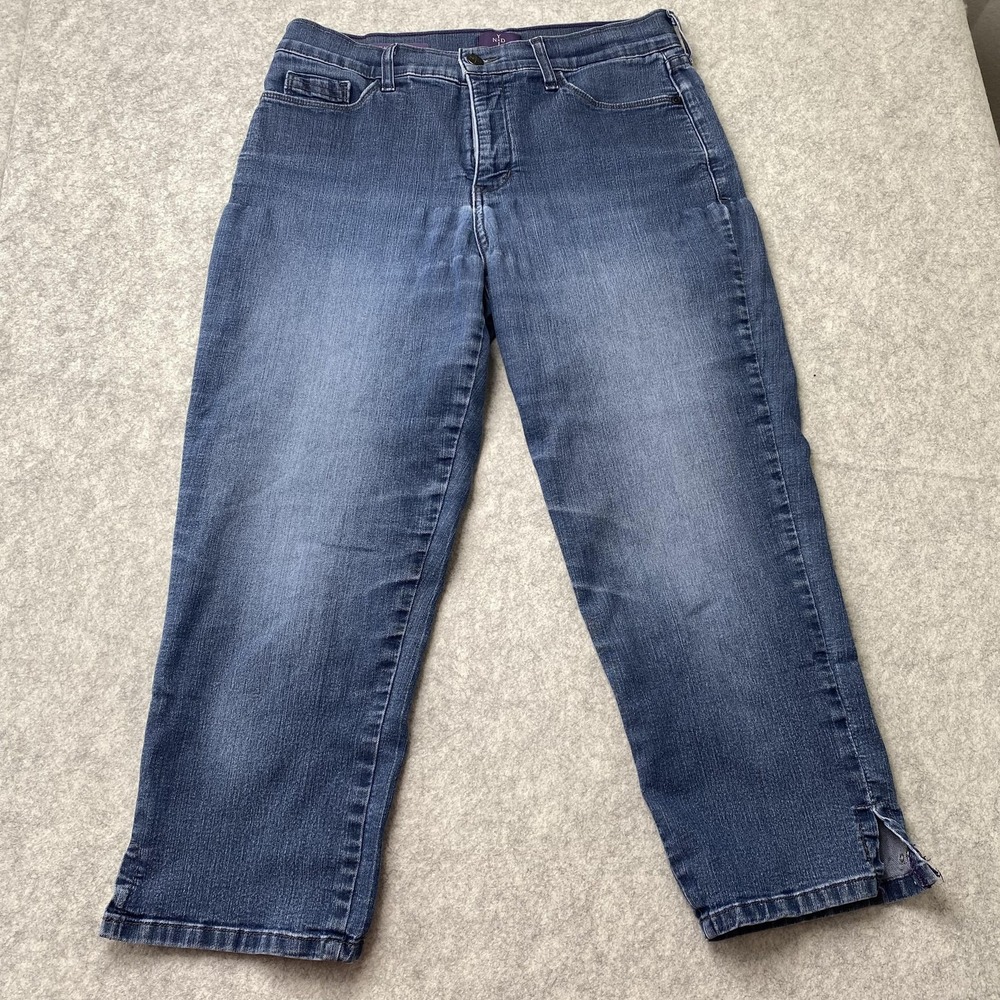 NYDJ Karen Capri Jeans Womens 10 (29x22) Blue High Rise Medium Wash Stretch